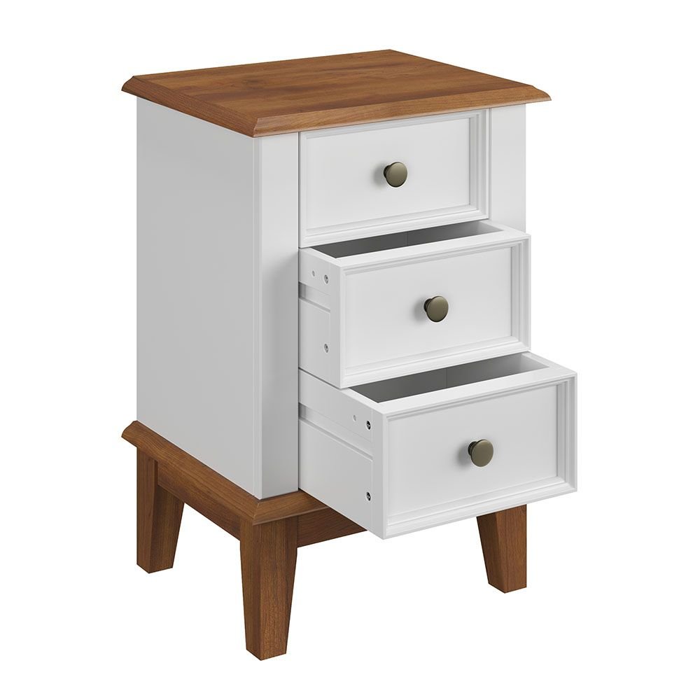 Mesa de Cabeceira Madeira Maciça - Branco
