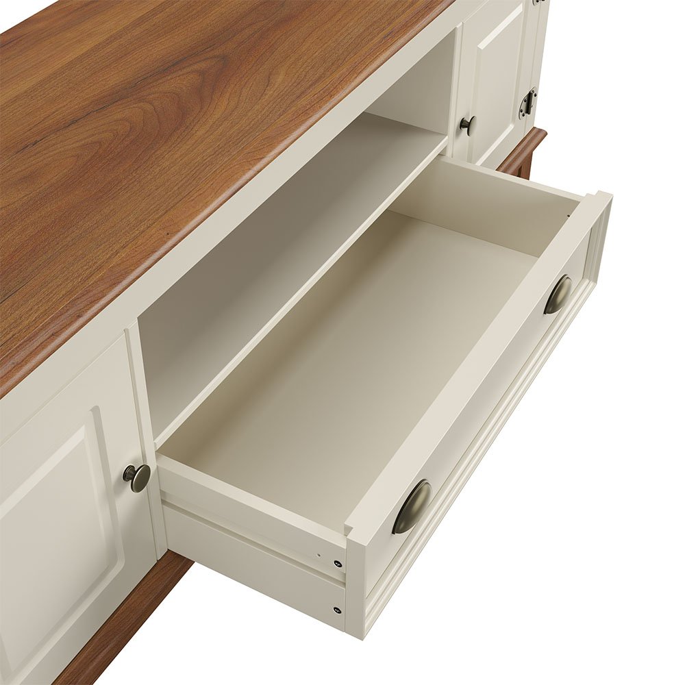 Rack 2 Portas  e 1 Gaveta- OFF WHITE