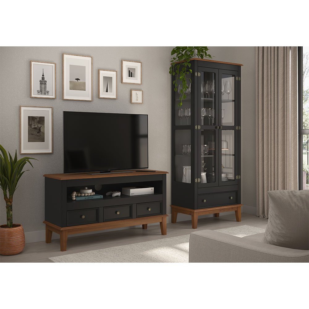 Rack 3 Gavetas - Preto