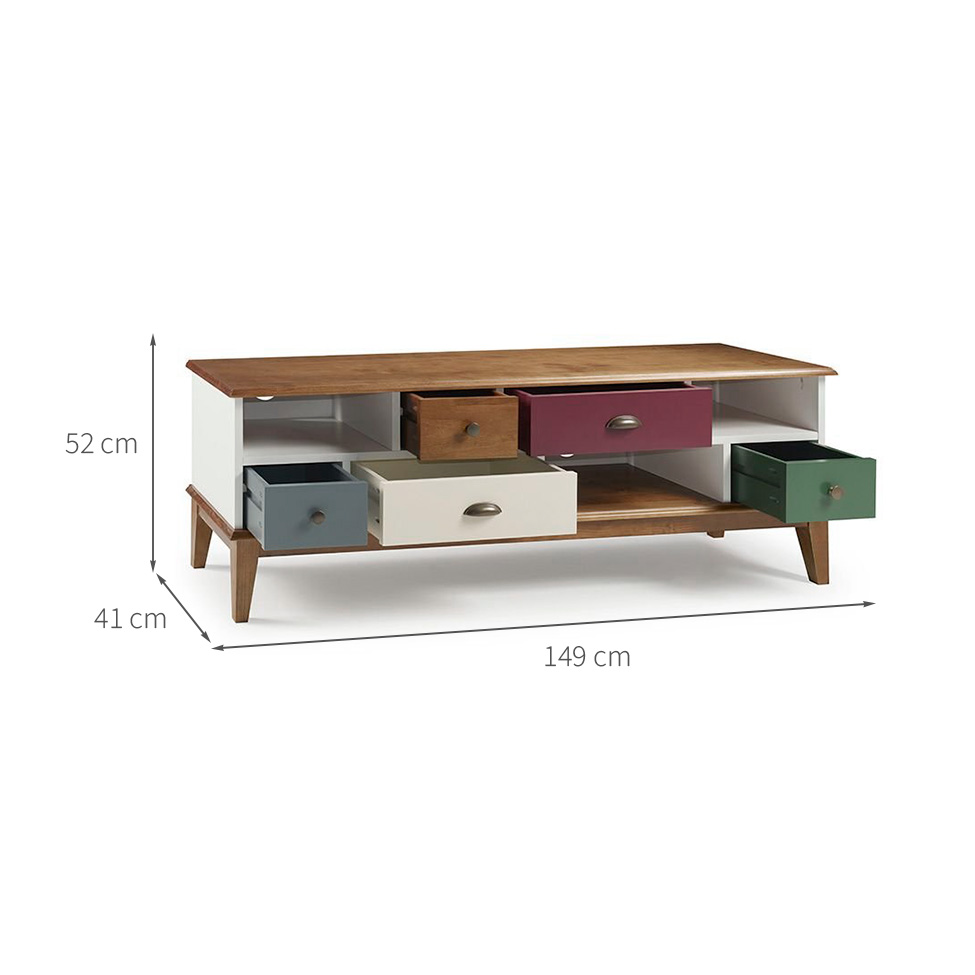Rack 5 Gavetas Branco Color