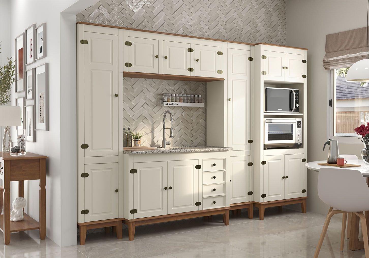 Torre Quente Forno e Microondas Off White