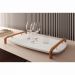 Bandeja Barcelona Decorativa Branco com Detalhes em Metal Cobre