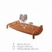 Bandeja Barcelona Decorativa Castanho com Detalhes em Metal Cobre