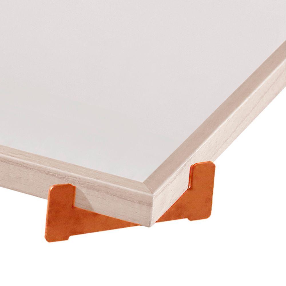 Bandeja Espelhada Gala MDF Laminado Ártico Pés em Metal Cobre