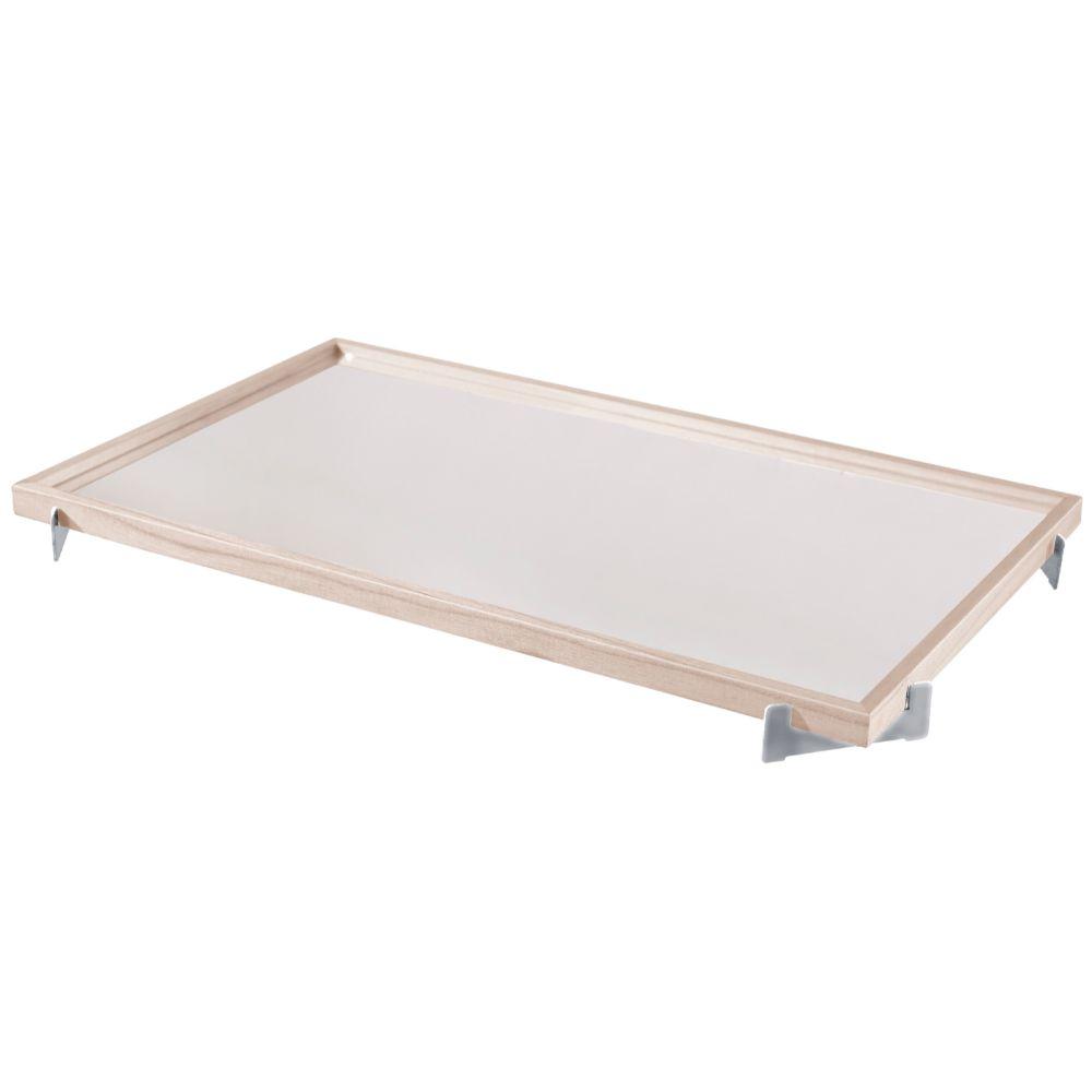 Bandeja Espelhada Gala MDF Laminado Ártico Pés em Metal Cromado