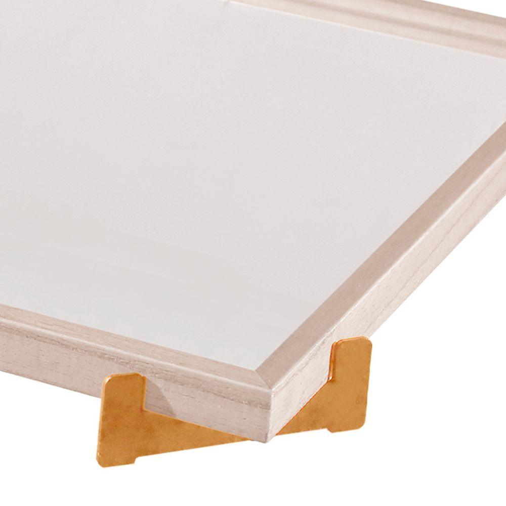 Bandeja Espelhada Gala MDF Laminado Ártico Pés em Metal Ouro