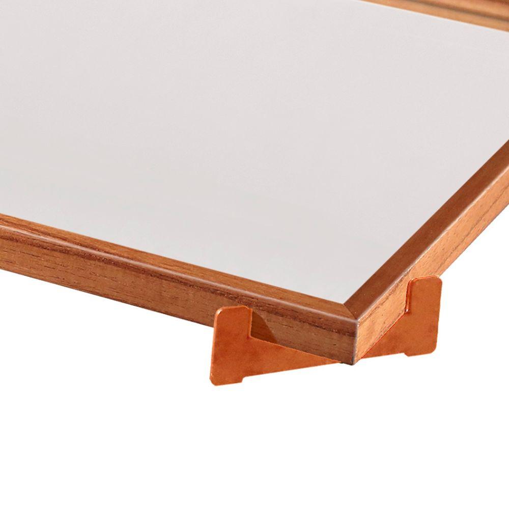 Bandeja Espelhada Gala MDF Laminado Castanho Pés em Metal Cobre