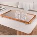 Bandeja Espelhada Gala MDF Laminado Castanho Pés em Metal Ouro