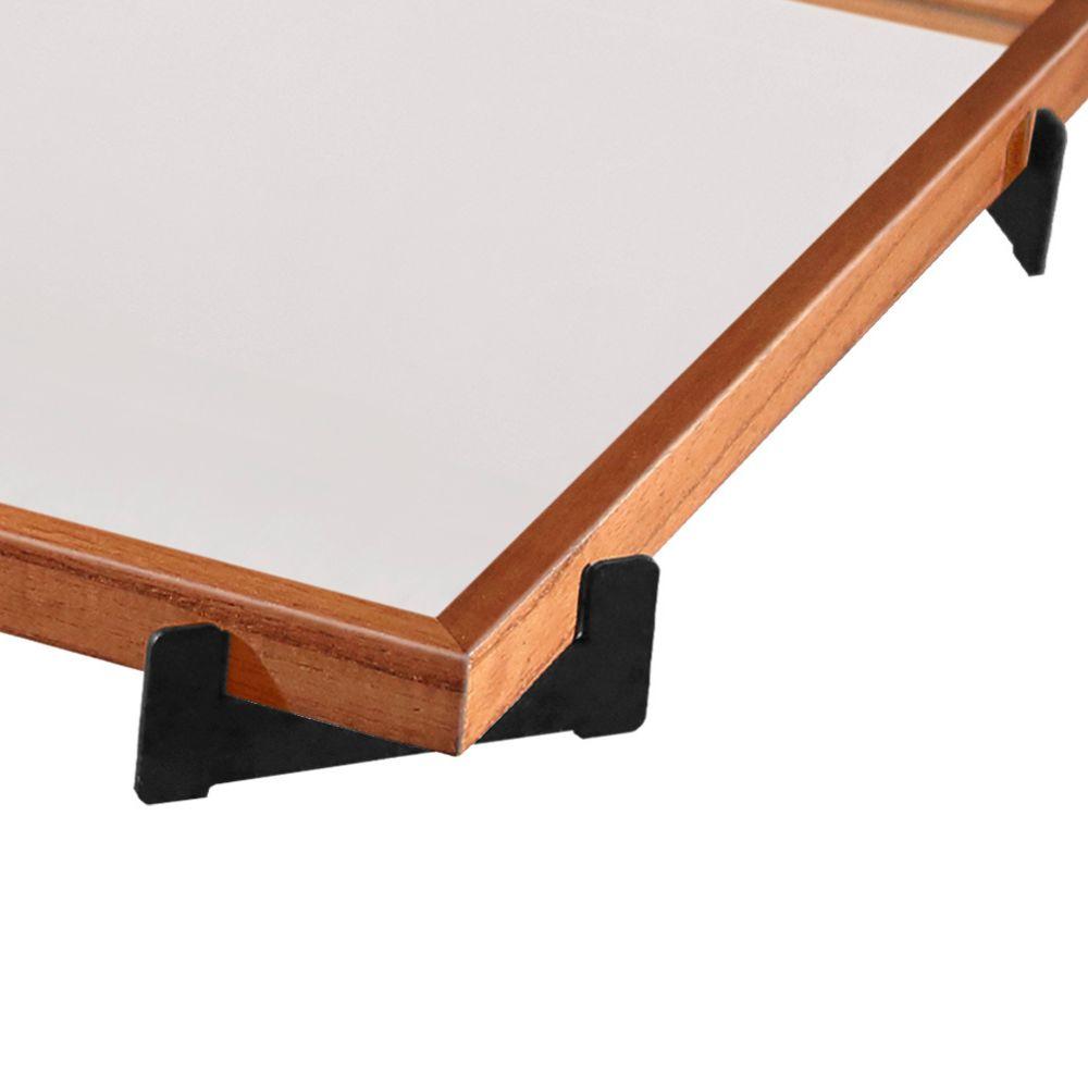 Bandeja Espelhada Gala MDF Laminado Castanho Pés em Metal Preto