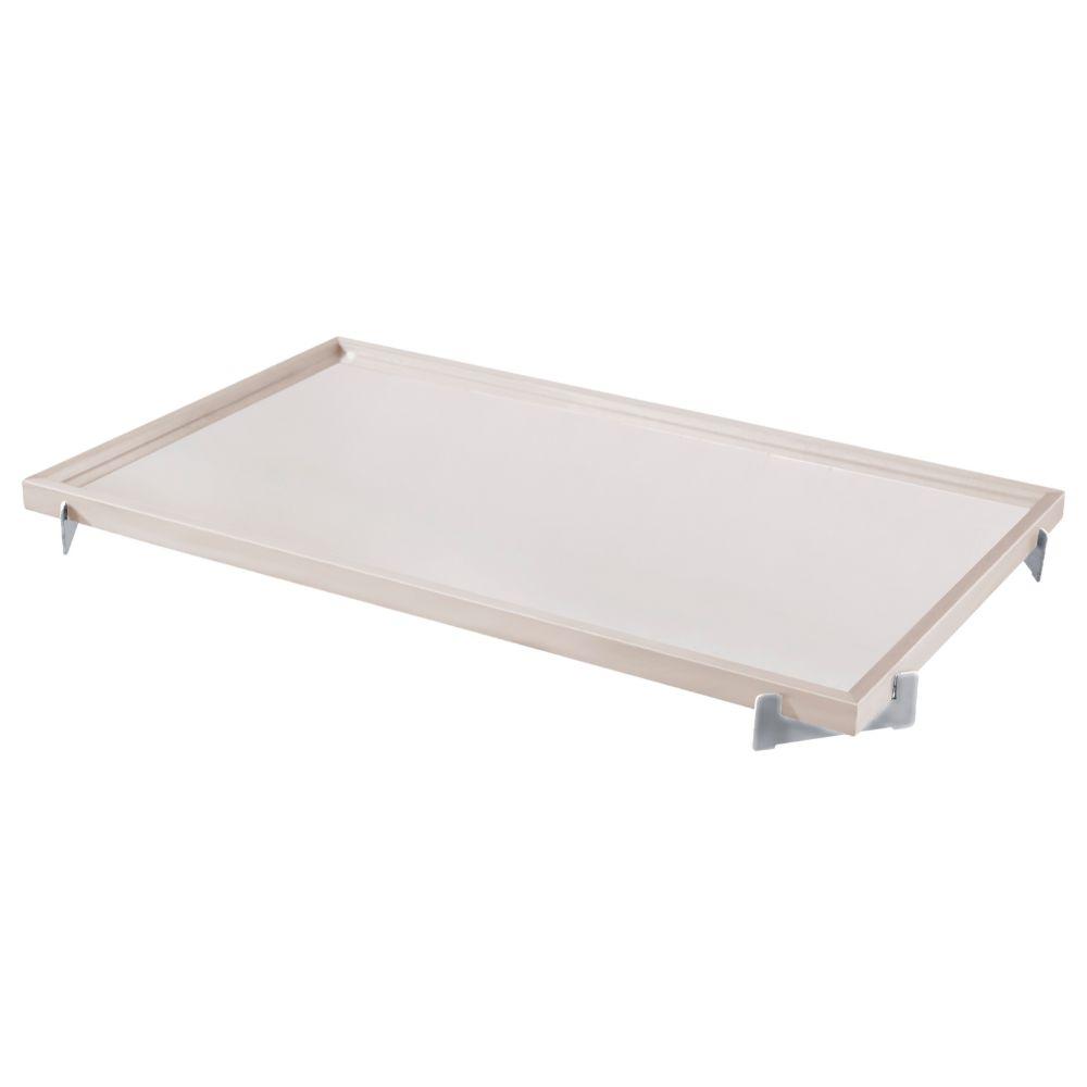 Bandeja Espelhada Gala MDF Laqueado Off White Pés Metal Cromado