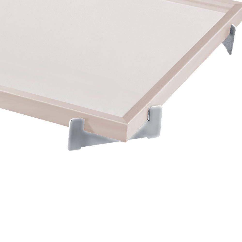 Bandeja Espelhada Gala MDF Laqueado Off White Pés Metal Cromado