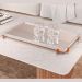 Bandeja Espelhada Gala MDF Laqueado Off White Pés em Metal Cobre