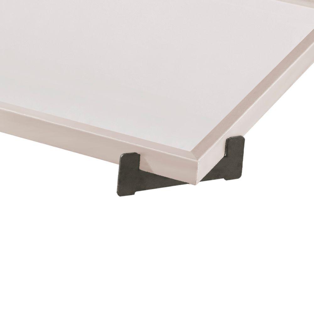 Bandeja Espelhada Gala MDF Laqueado Off White Pés em Metal Grafite
