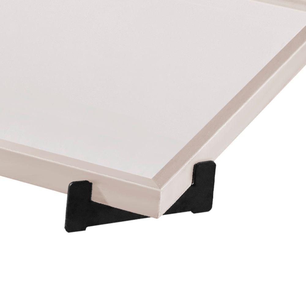 Bandeja Espelhada Gala MDF Laqueado Off White Pés em Metal Preto