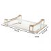 Bandeja Espelhada Tray Branco com Alça Couro Marrom