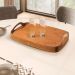 Bandeja Vale Decorativa MDF Laminado Castanho Couro Marrom