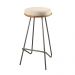Banqueta Canastra Boucle Off White Base Metal Grafite