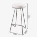 Banqueta Canastra Boucle Off White Base Metal Grafite