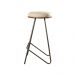 Banqueta Canastra Boucle Off White Base Metal Grafite