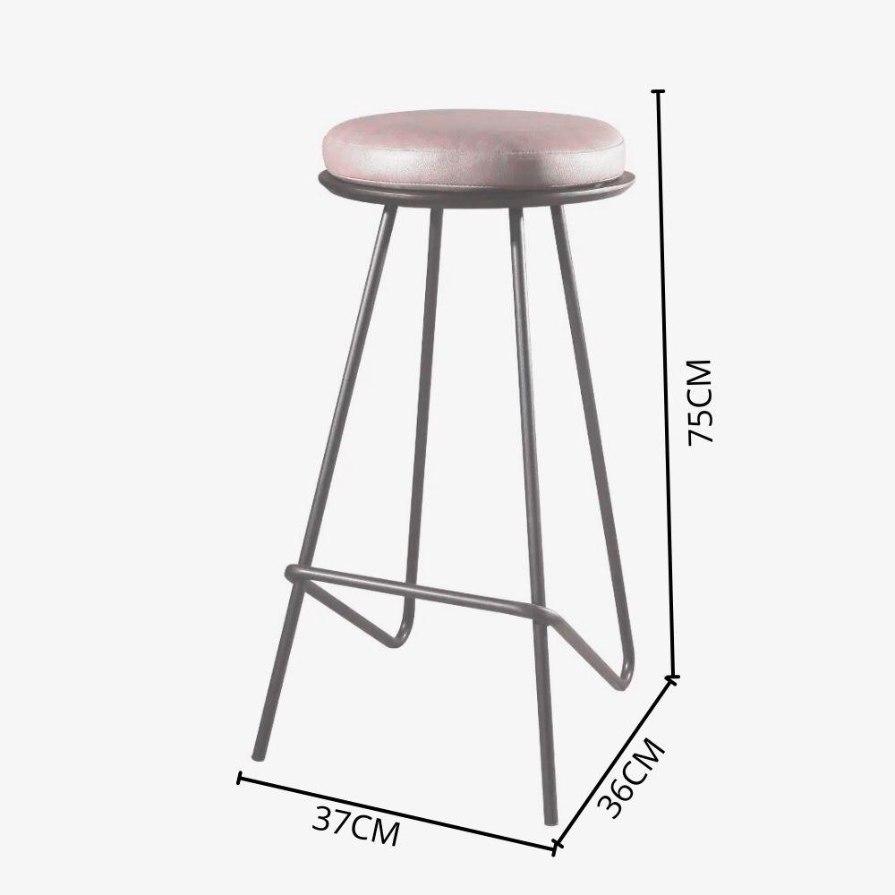 Banqueta Canastra Couro Caramelo Base Metal Preto