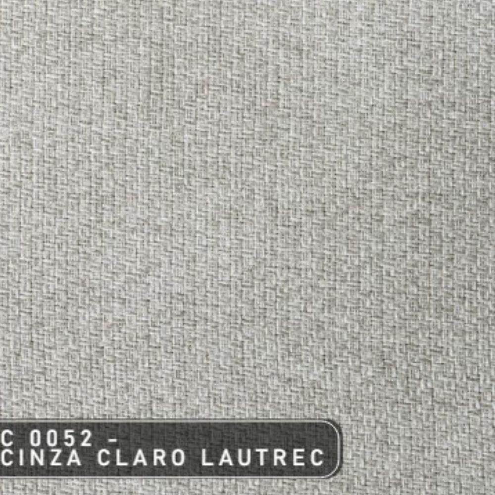 Cadeira Neat em Linho Cinza e Pés em Metal Grafite