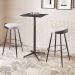 Conjunto Mesa Bistrô Copa Ébano com 2 Banquetas Metal Grafite