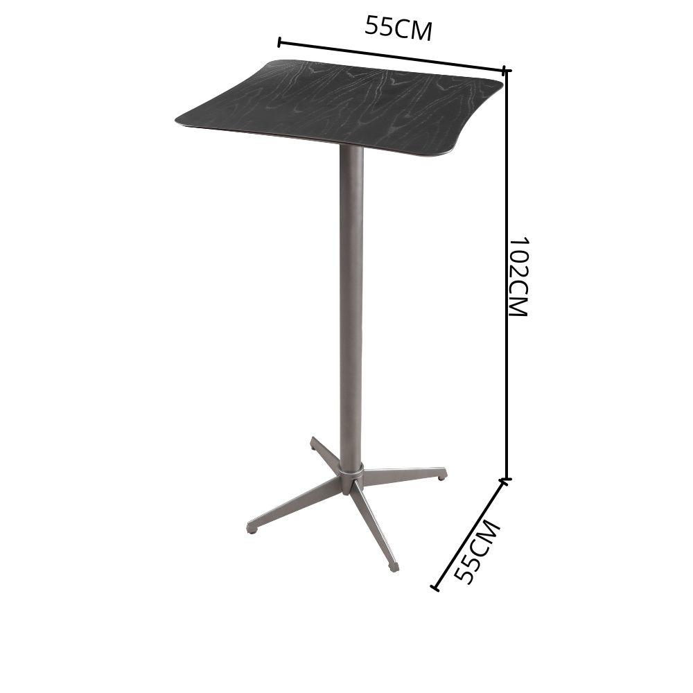 Conjunto Mesa Bistrô Copa Ébano com 2 Banquetas Metal Grafite