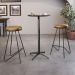 Conjunto Mesa Bistrô Elegance com 2 Banquetas Canastra Metal Preto