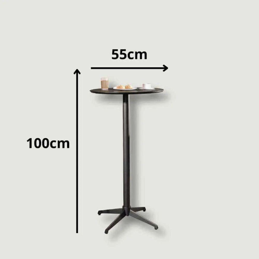 Conjunto Mesa Bistrô Elegance com 2 Banquetas Canastra Metal Preto