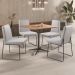 Conjunto Sala de Jantar Copa Castanho com 4 Cadeiras Neat Linho Cinza Base Grafite