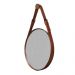 Espelho Fine Decorativo Redondo com Moldura em Couro 55 cm Cor:Marrom