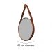 Espelho Fine Decorativo Redondo com Moldura em Couro 55 cm Cor:Marrom