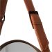 Espelho Fine Decorativo Redondo com Moldura em Couro 55 cm Cor:Marrom