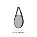 Espelho Fine Decorativo Redondo com Moldura em Couro 55 cm Cor:Preto