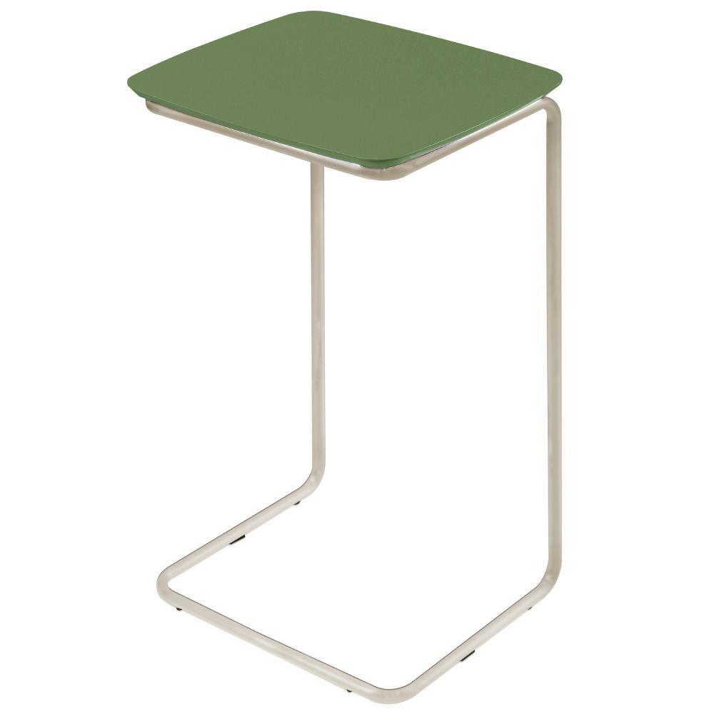 Mesa de Apoio Slim  Verde em Metal Cromado