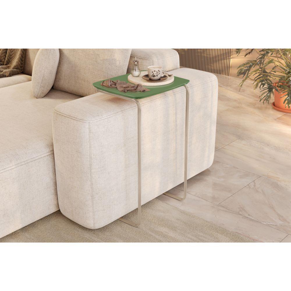 Mesa de Apoio Slim  Verde em Metal Cromado