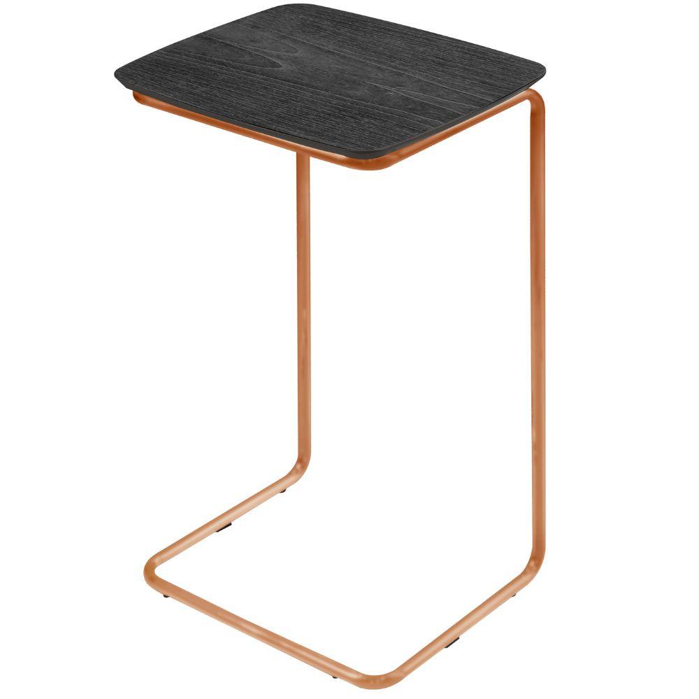 Mesa de Apoio Slim Ébano em Metal Cobre
