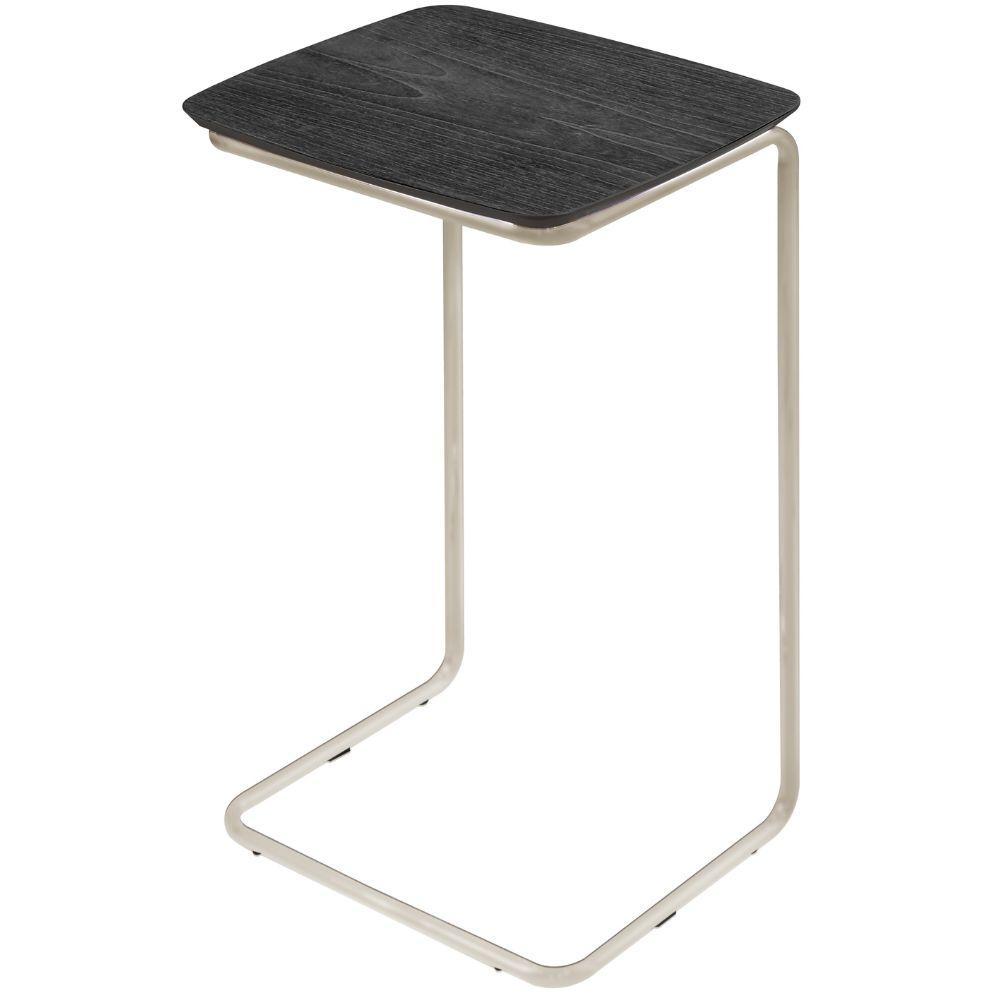 Mesa de Apoio Slim Ébano em Metal Cromado