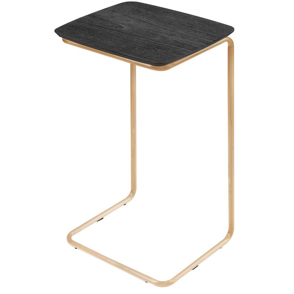 Mesa de Apoio Slim Ébano em Metal Ouro