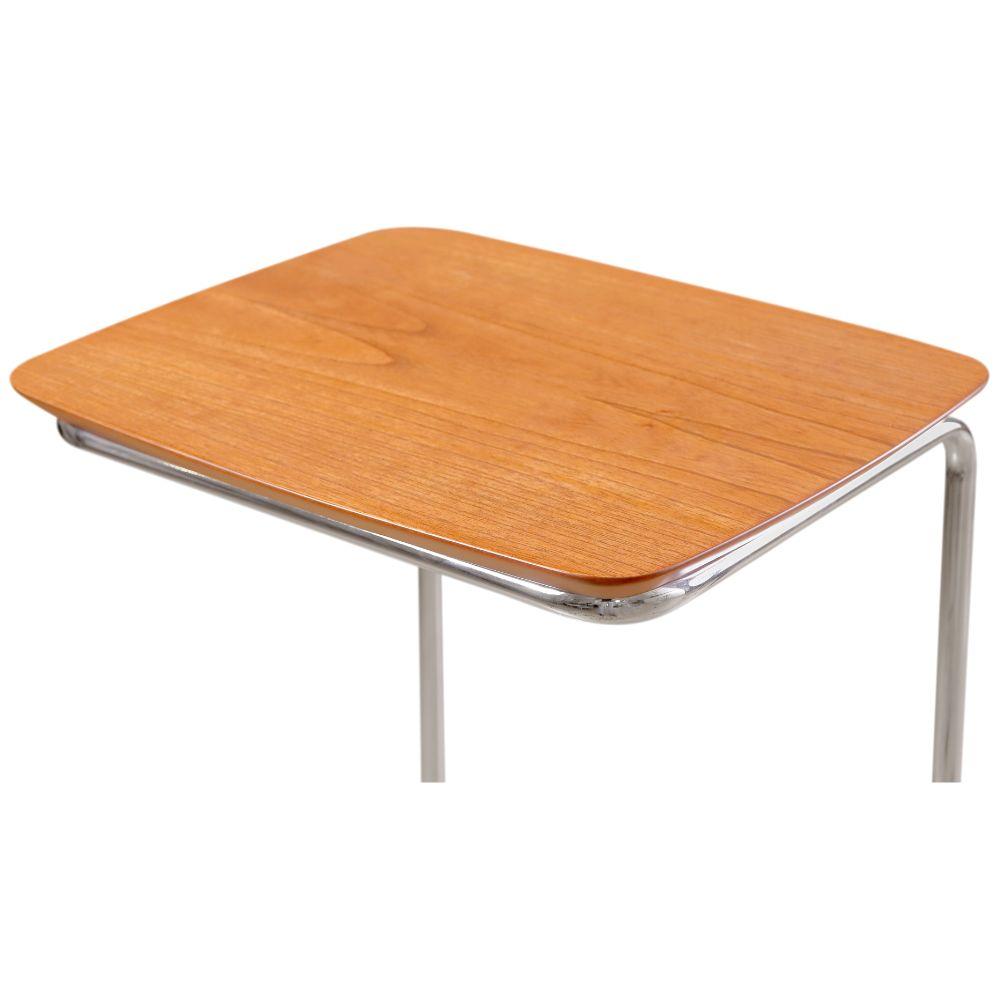 Mesa de Apoio Slim Castanho em Metal Cromado