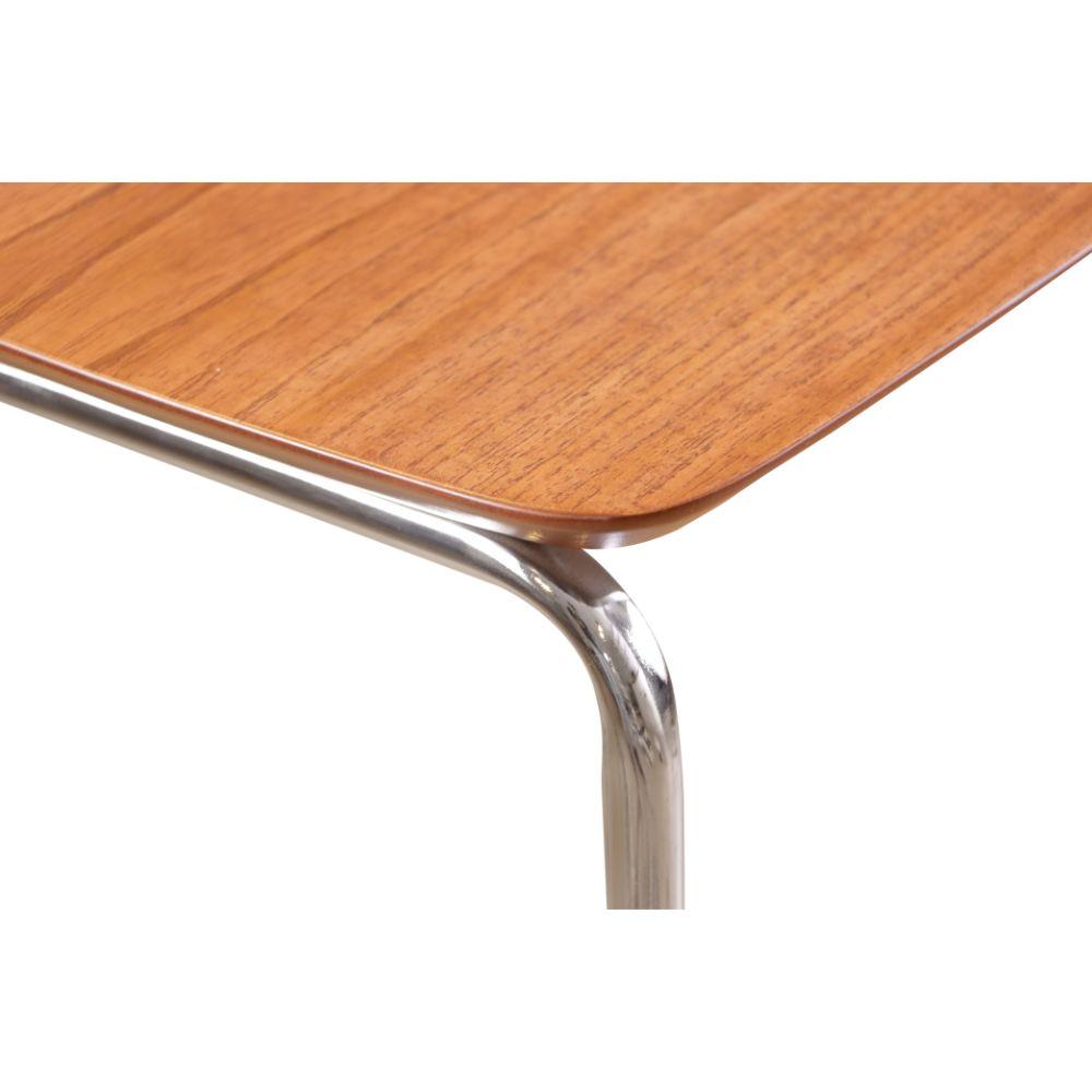 Mesa de Apoio Slim Castanho em Metal Cromado