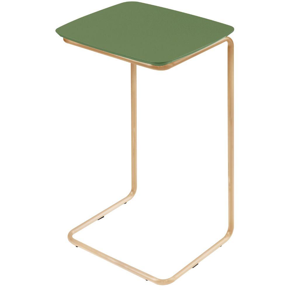 Mesa de Apoio Slim Verde em Metal Ouro