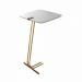 Mesa de Apoio para Sofá Branca com Base em Metal Dourado
