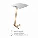 Mesa de Apoio para Sofá Branca com Base em Metal Dourado