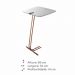 Mesa de Apoio para Sofá Branco com Base em Metal Cobre