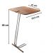 Mesa de Apoio para Sofá Castanho com Base em Metal Cromado