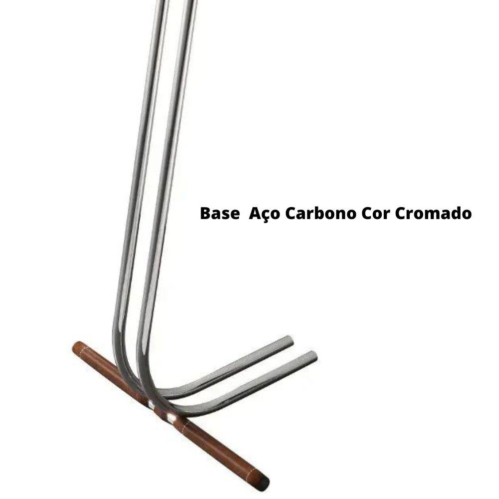 Mesa de Apoio para Sofá Castanho com Base em Metal Cromado