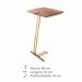 Mesa de Apoio para Sofá Castanho com Base em Metal Dourado