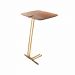 Mesa de Apoio para Sofá Castanho com Base em Metal Dourado