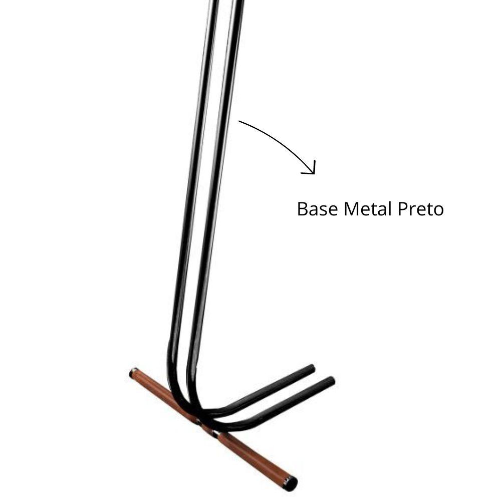 Mesa de Apoio para Sofá Castanho com Base em Metal Preto